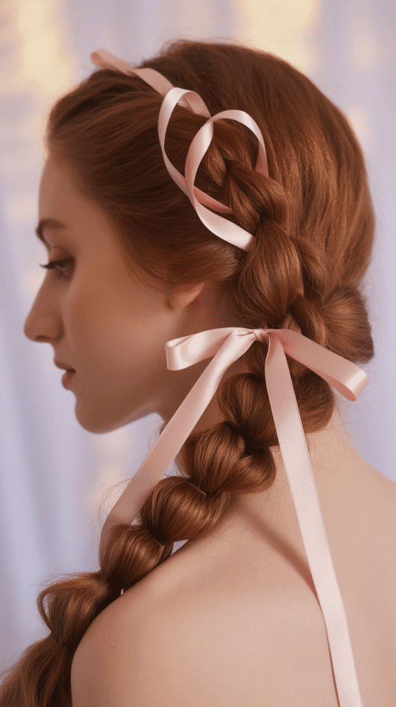 26 Stunning Whimsical Half-Up Hairstyles Perfect for Everyday Magic 10 Twisted Rope Half-Up with Ribbons
