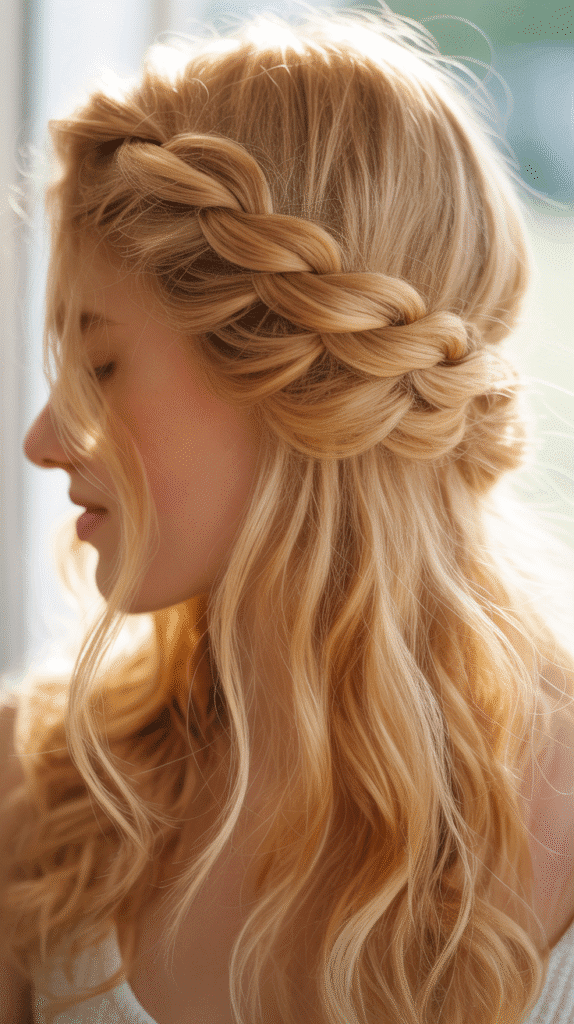 26 Stunning Whimsical Half-Up Hairstyles Perfect for Everyday Magic 18 Double Twist Half-Up