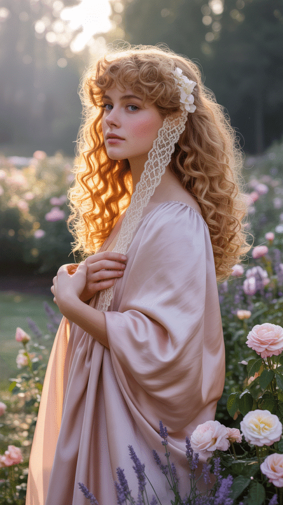 30 Romantic Medieval Hairstyles for Princesses with Curls 27 The Lace Braid Cascade with Loose Curls