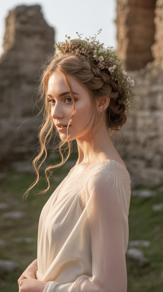 33 Enchanting Medieval Wedding Hairstyles for Princesses 33 The Romantic Undone Updo