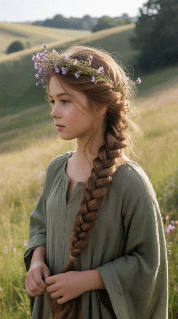 27 Creative Medieval Hairstyle Ideas for Princesses 18 Crowned Fishtail Braid