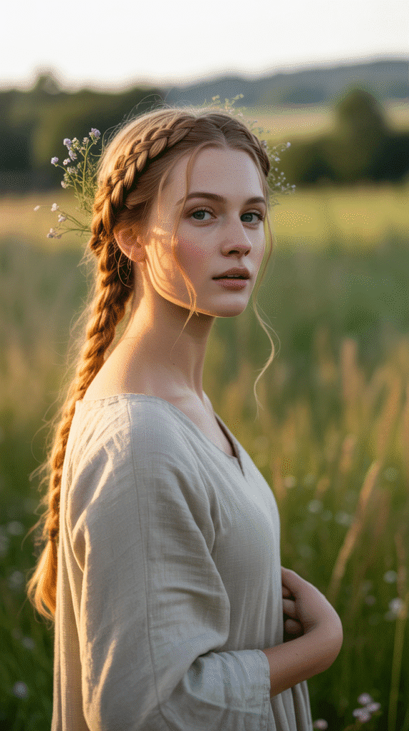 27 Beautiful Medieval Braided Hairstyles for Princesses 9 Medieval Milkmaid Braids