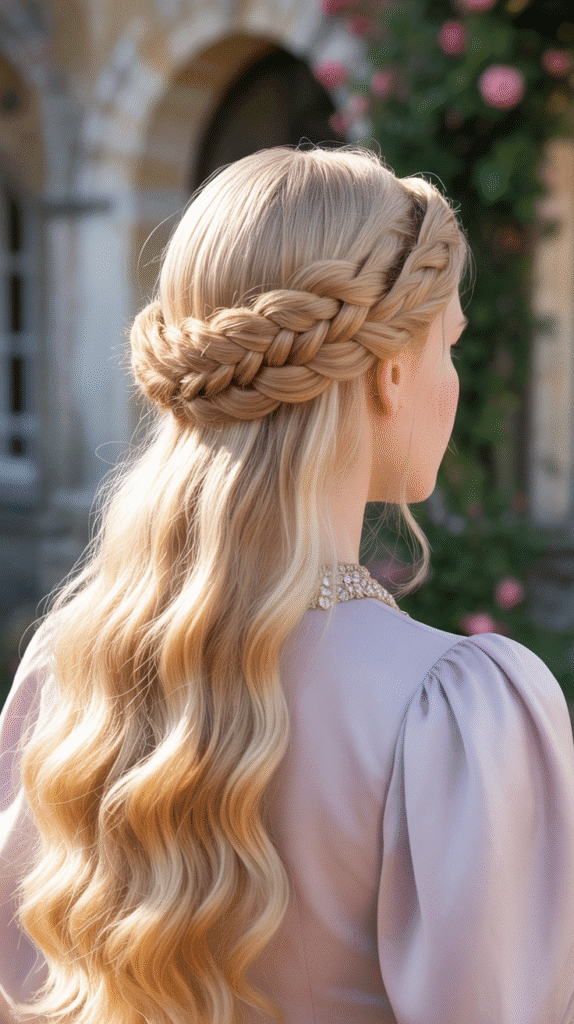 33 Gorgeous Medieval Hairstyles for Blonde Princesses 18 Double Rope Twists into Low Bun
