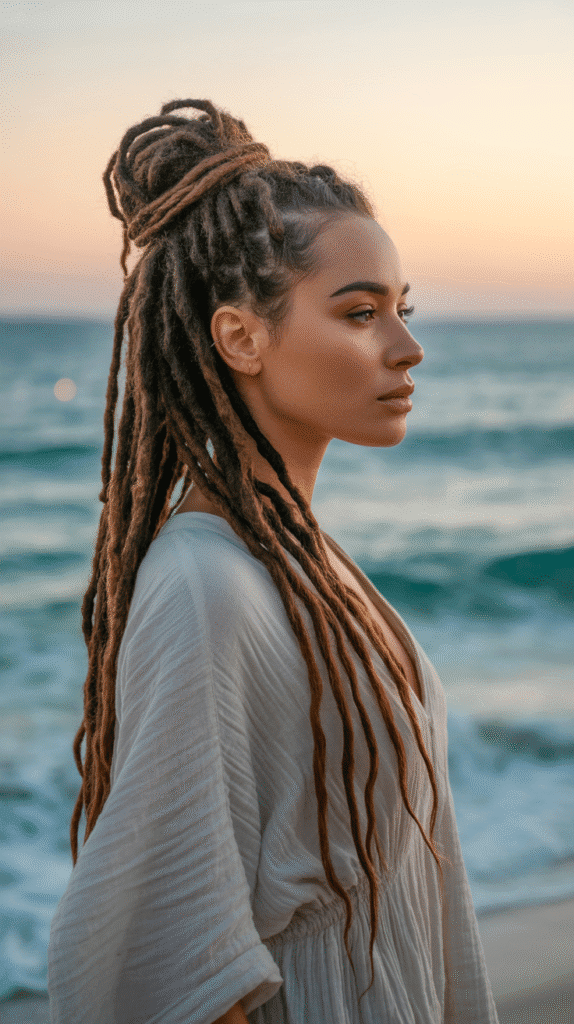 33 Latest Dreadlock Styles for Long Hair That Turn Heads 13 Goddess Locs Ponytail