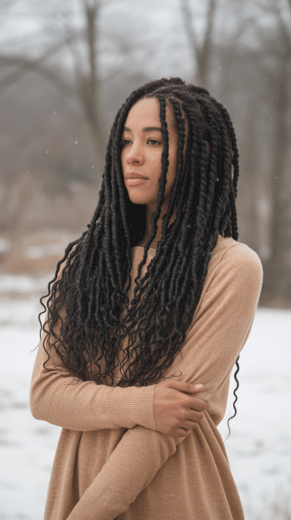 33 Elegant Winter Hairstyles for African American Women of All Ages 23 Marley Twists