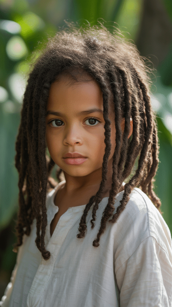 37 Adorable Dreadlock Styles for Kids That Are Easy & Cute 37 Simple Middle Part with Loose Locs