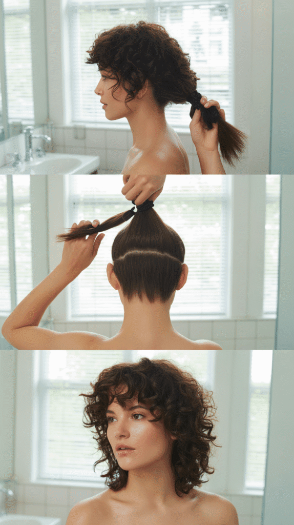 DIY Curly Hair Haircuts You Can Try at Home 3 The Unicorn Cut Method