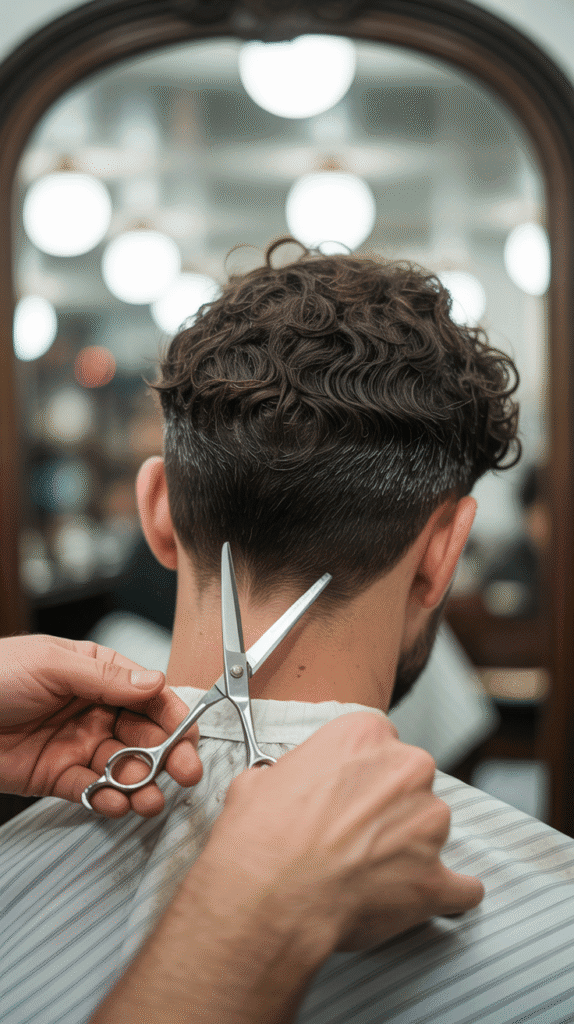 How to Cut Men's Curly Hair at Home – Simple Step-by-Step 8 Trimming the Sides and Back