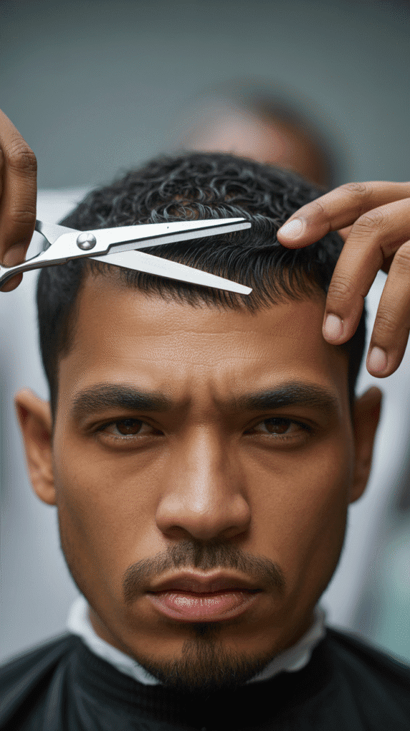 How to Cut Men's Curly Hair at Home – Simple Step-by-Step 9 Cutting Curly Bangs and Fringe
