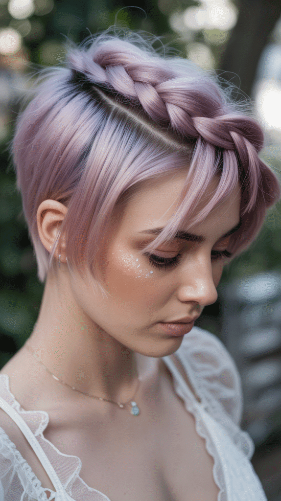 27 Whimsical Hairstyles for Short Hair That Feel Straight Out of a Fairytale 3 Braided Pixie Mohawk
