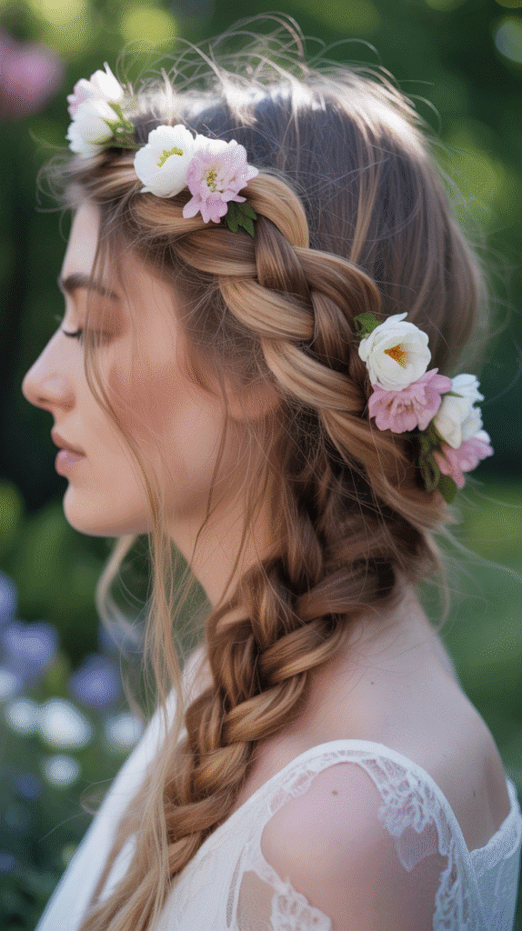 30 Step-by-Step Whimsical Hairstyle Tutorials Anyone Can Try 1 The Ethereal Flower Crown Braid