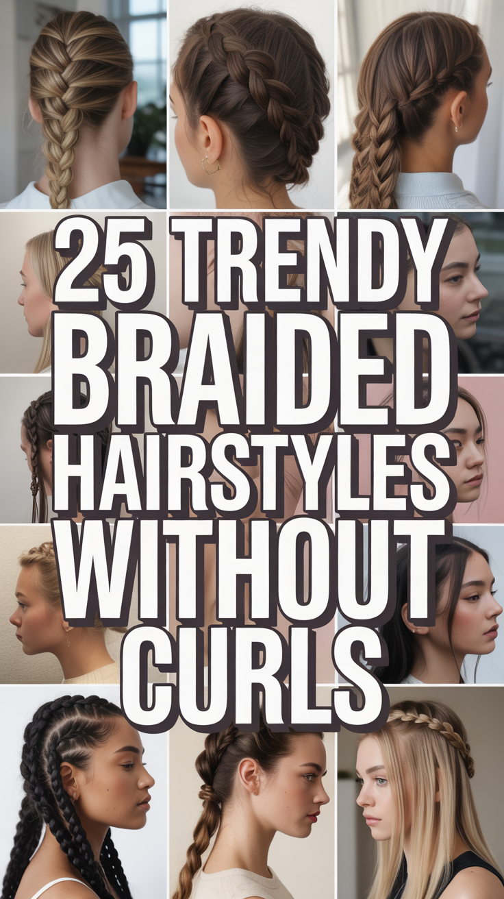 Trendy Braided Hairstyles Without Curls