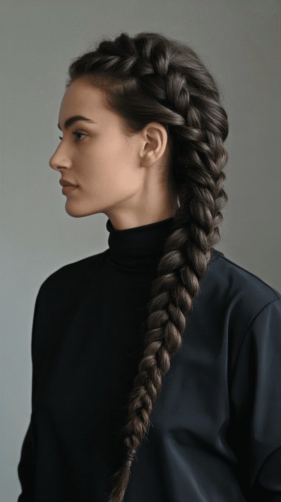 33 Latest Long Dreadlock Styles Full of Elegance and Style 31 Sleek Middle Braid