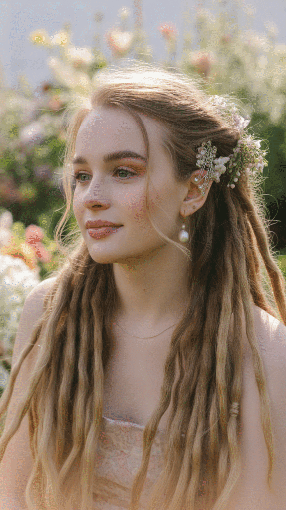 33 Latest Long Dreadlock Styles Full of Elegance and Style 28 Romantic Loose Updo