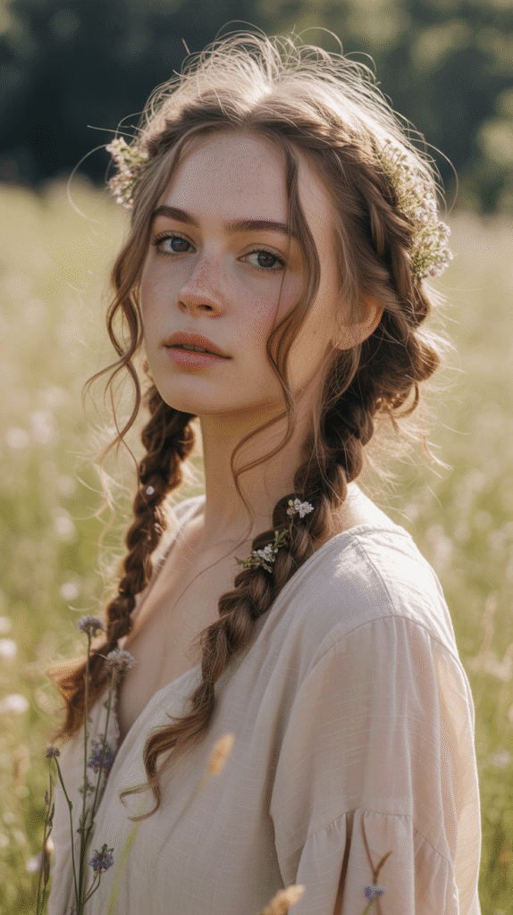 33 Stunning Curly Half-Up Half-Down Hairstyles 4 Braided Half-Up Half-Down for Curls