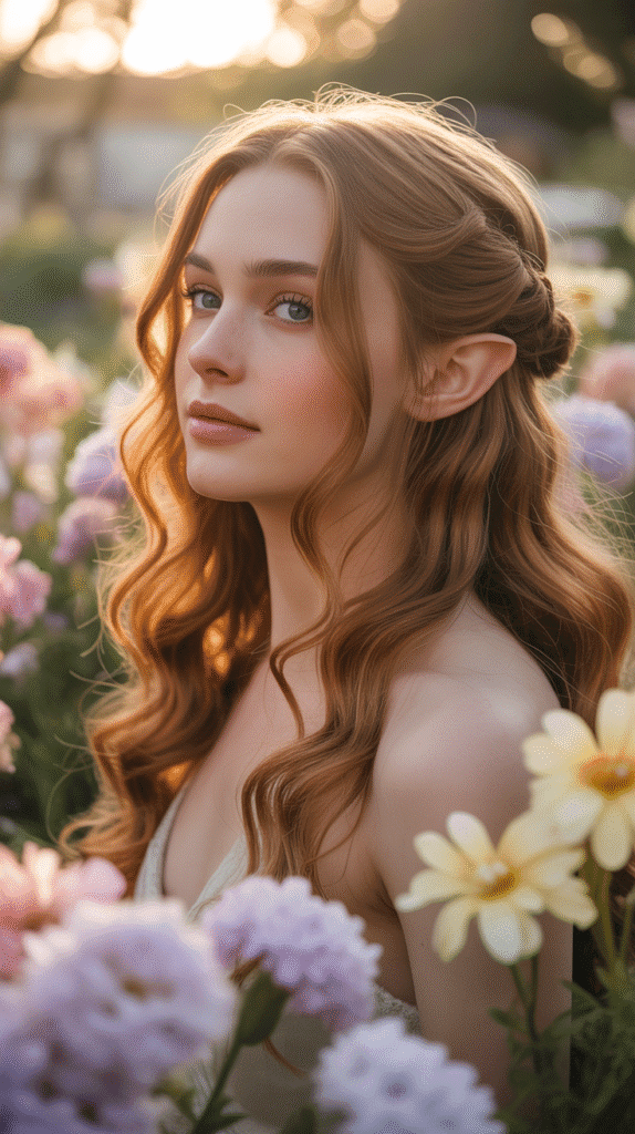 30 Enchanting Elf Hairstyle Drawings to Spark Your Fantasy Inspiration 9 Loose Romantic Waves with Face Framing