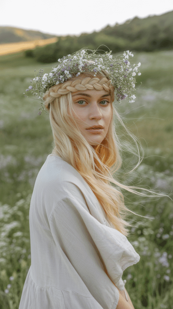27 Aesthetic French Hairstyles That Elevate Your Look 6 Braided Crown