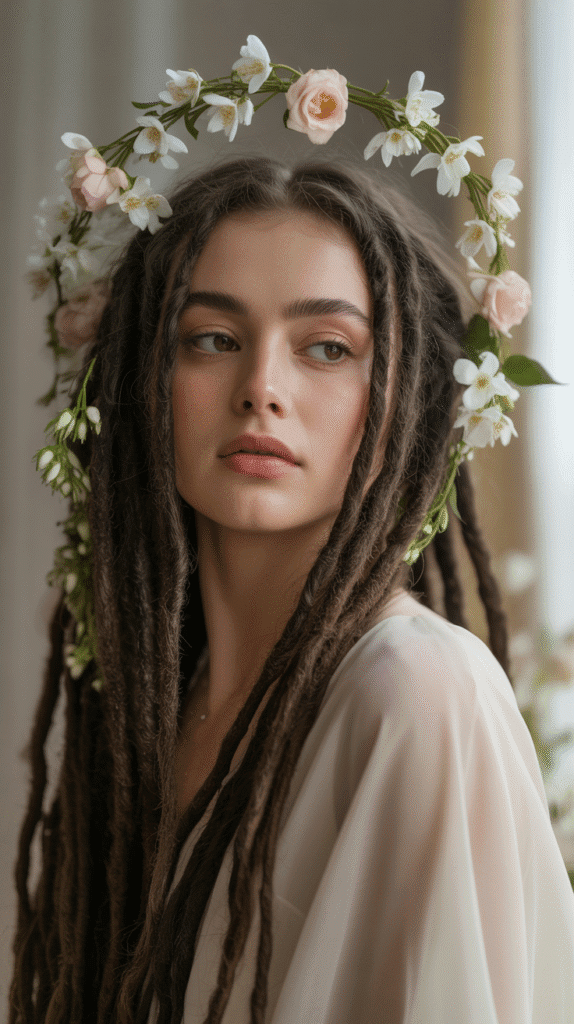 33 Latest Long Dreadlock Styles Full of Elegance and Style 24 Loc Halo Crown
