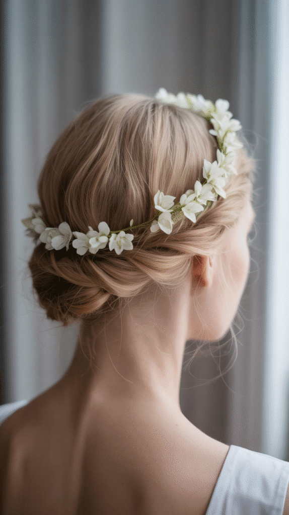 33 Elegant 1930s Updo Hairstyles for Long Hair You Must Try 16 Twisted Halo Updo
