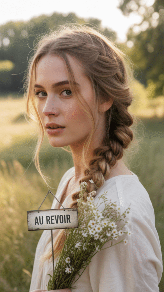 33 Chic French Hairstyles for Long Hair That Feel Romantic and Timeless 20 Side Braid with Loose Ends