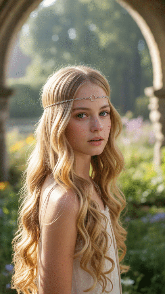 33 Gorgeous Medieval Hairstyles for Blonde Princesses 2 Flowing Maiden Waves