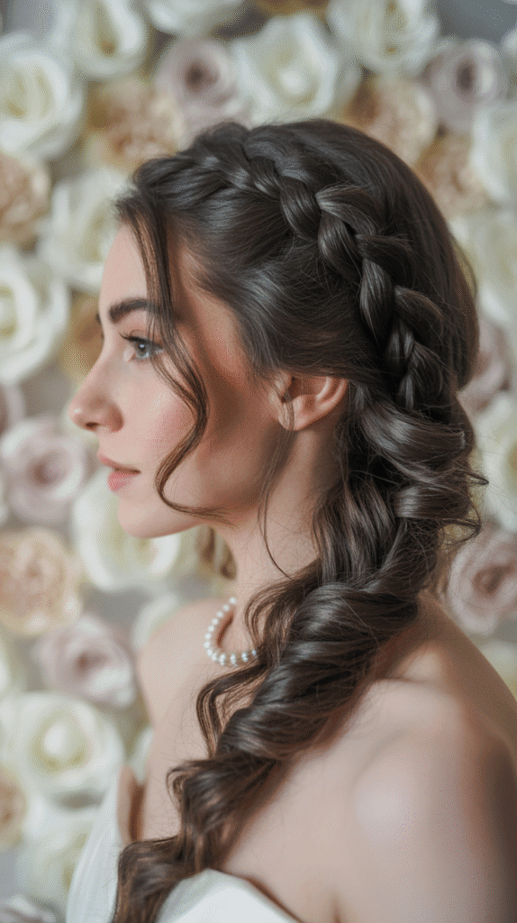 33 Trendy French Braided Hairstyles with a Chic Twist 3 Side-Swept French Braid with Loose Curls