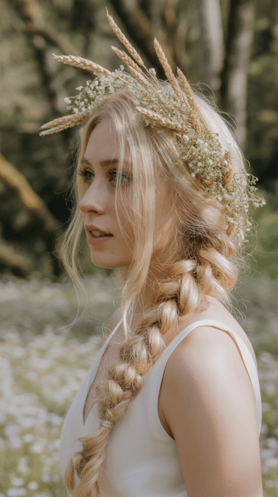 33 Enchanting Medieval Wedding Hairstyles for Princesses 15 The Boho Medieval Braid