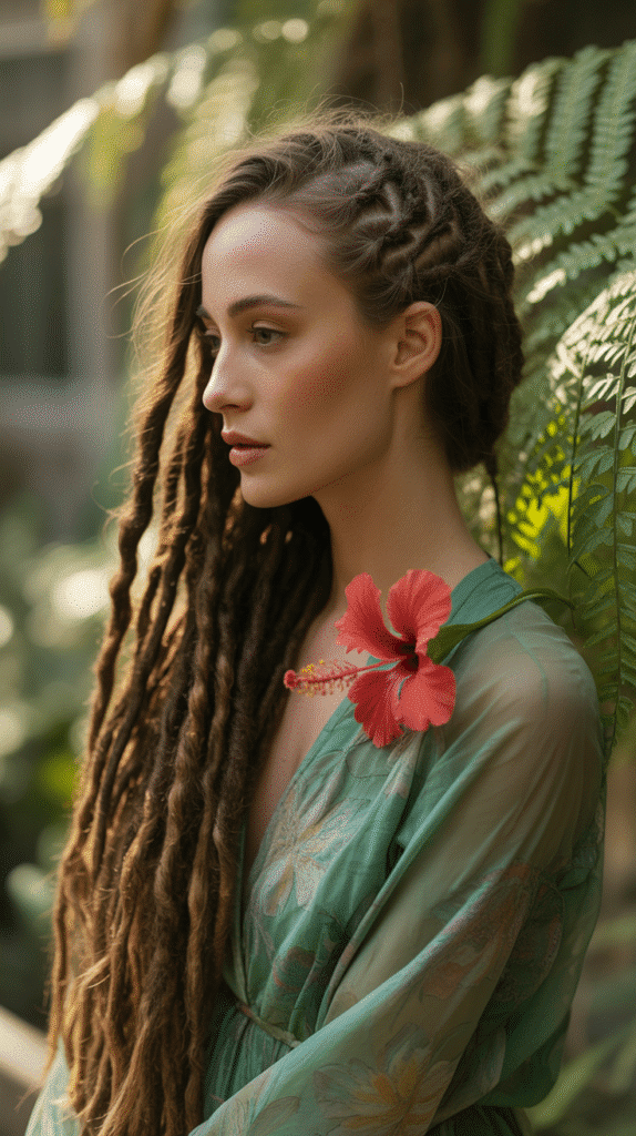 33 Latest Dreadlock Styles for Long Hair That Turn Heads 27 Waterfall Twist Side Style