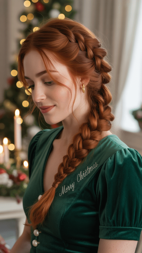 33 Elegant Christmas Party Updo Hairstyles for a Glam Look 7 Fishtail Braid Updo