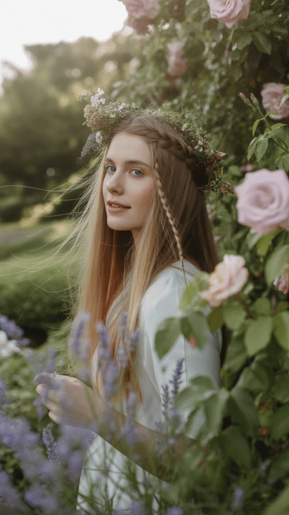 33 Chic French Hairstyles for Long Hair That Feel Romantic and Timeless 4 French Braid Crown