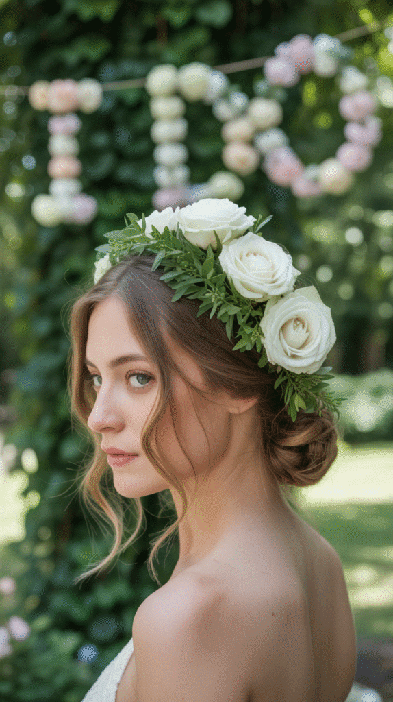 27 Aesthetic French Hairstyles That Elevate Your Look 20 Floral-Adorned Chignon