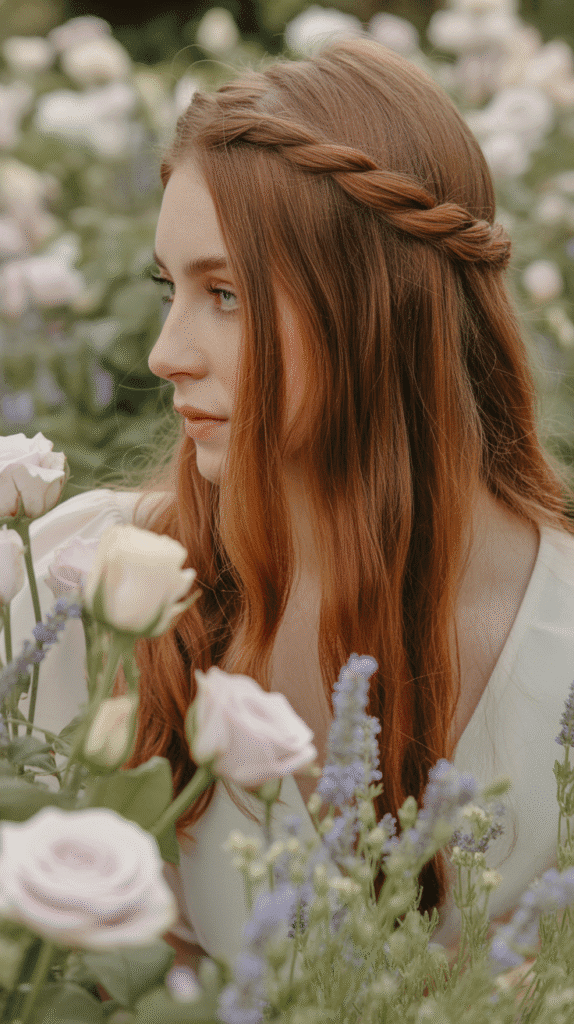30 Elegant French Hairstyles for Long Hair That Turn Heads 22 The Twisted Half-Crown