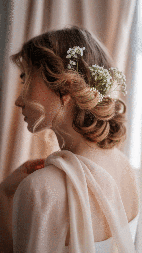 33 Stunning Curly Half-Up Half-Down Hairstyles 14 Romantic Curly Half-Up with Soft Waves