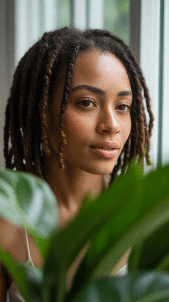 30 Beautiful Medium Dreadlock Styles for Black Women That Stand Out 30 Natural Flow Medium Locs with Side Part