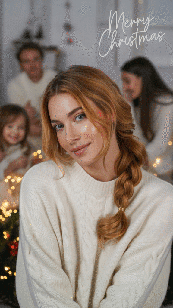 30 Elegant Christmas Party Hairstyles for Long Hair You'll Love 23 Braided Low Side Ponytail