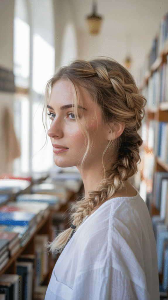 33 Chic French Hairstyles for Long Hair That Feel Romantic and Timeless 32 Messy Side Braid