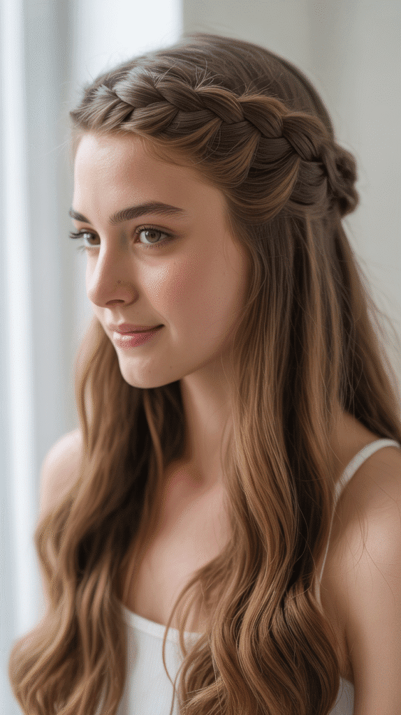 33 Trendy French Braided Hairstyles with a Chic Twist 20 French Braid Half-Up Style