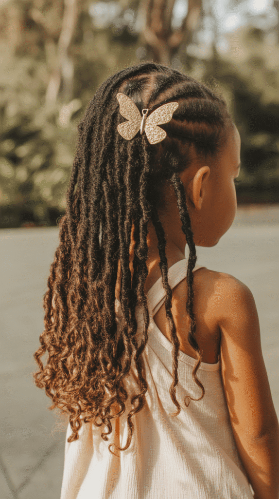 37 Adorable Dreadlock Styles for Kids That Are Easy & Cute 4 Half-Up Half-Down Style