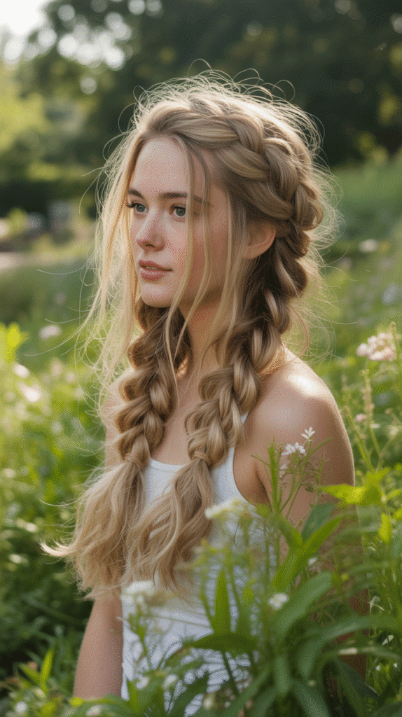 30 Elegant French Hairstyles for Long Hair That Turn Heads 5 The Messy French Braid
