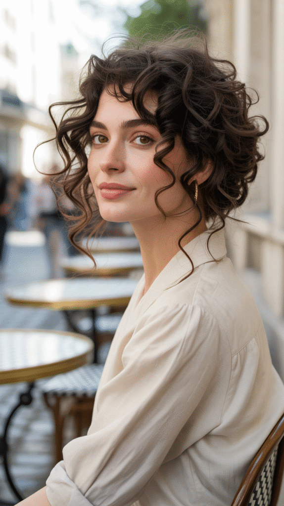 33 Trendy French Hairstyles for Curly Hair That Embrace Natural Beauty 15 Pinned-Back Front with Flowing Curls
