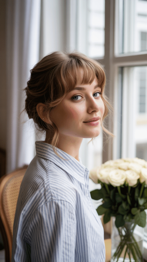 27 Aesthetic French Hairstyles That Elevate Your Look 4 French Girl Bangs with Loose Waves