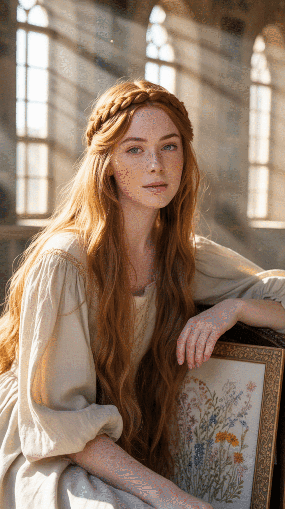 27 Creative Medieval Hairstyle Ideas for Princesses 25 Braided Headband with Loose Tresses