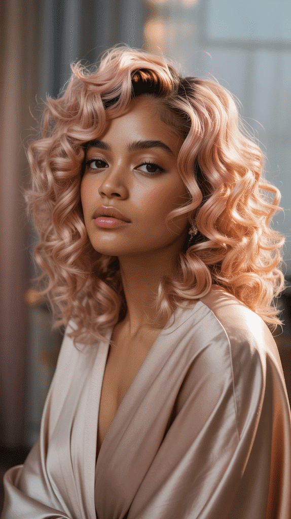 31 Bold Winter Hair Color Ideas for Black Women to Brighten the Cold Months 9 Rose Gold