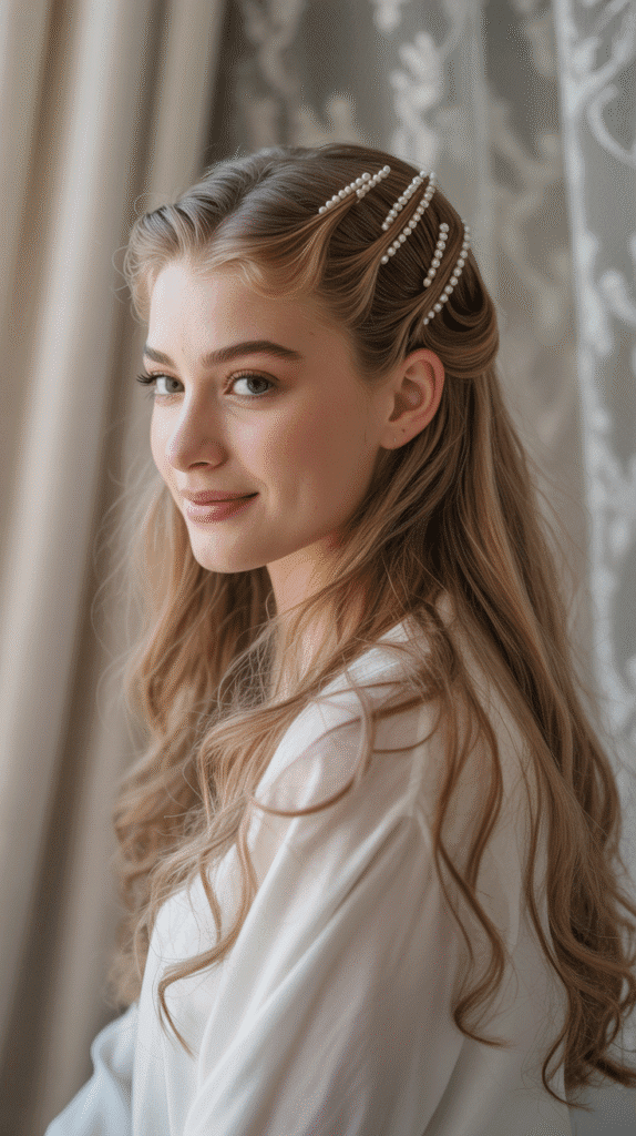 33 Chic French Hairstyles for Long Hair That Feel Romantic and Timeless 17 Pinned-Back Waves
