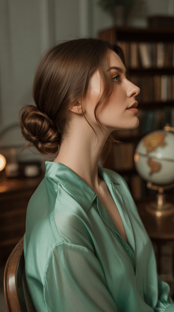 30 Elegant French Hairstyles for Long Hair That Turn Heads 3 The Romantic Low Chignon