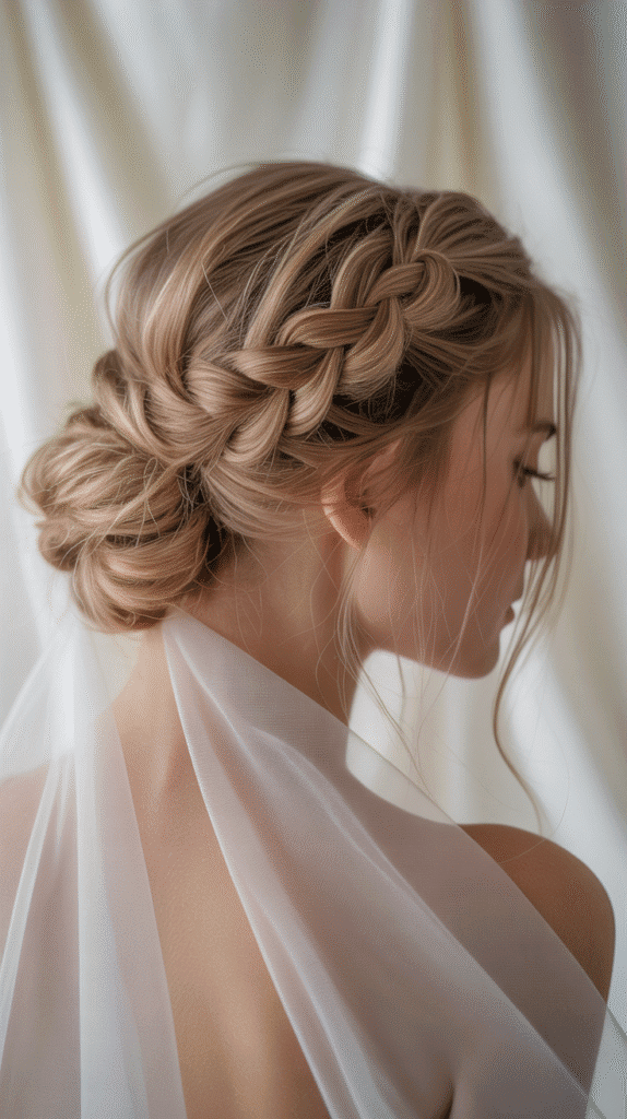 33 Chic French Hairstyles for Long Hair That Feel Romantic and Timeless 19 Loose Chignon with Braid