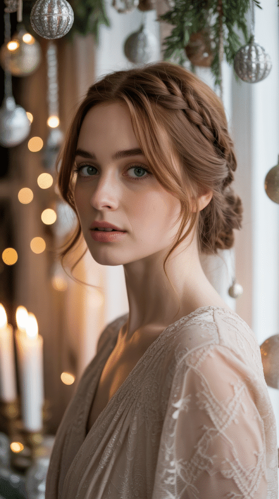 30 Elegant Christmas Party Hairstyles for Long Hair You'll Love 15 Romantic Loose Updo with Tendrils