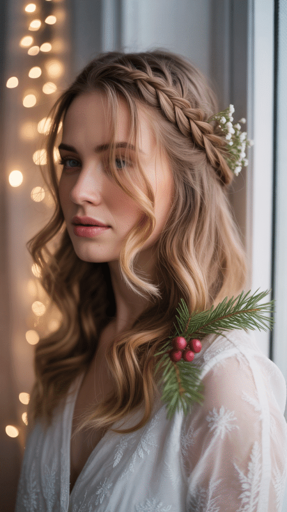 27 Stylish Christmas Party Hairstyles for Mid-Length Hair to Try Now 9 Waterfall Braid