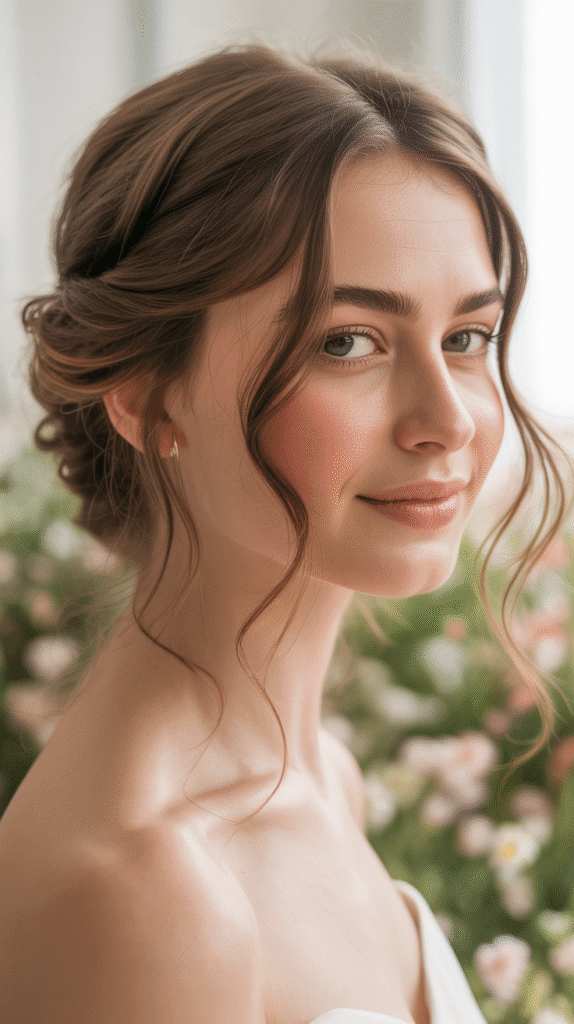 33 Chic French Hairstyles for Long Hair That Feel Romantic and Timeless 14 Soft Updo with Tendrils
