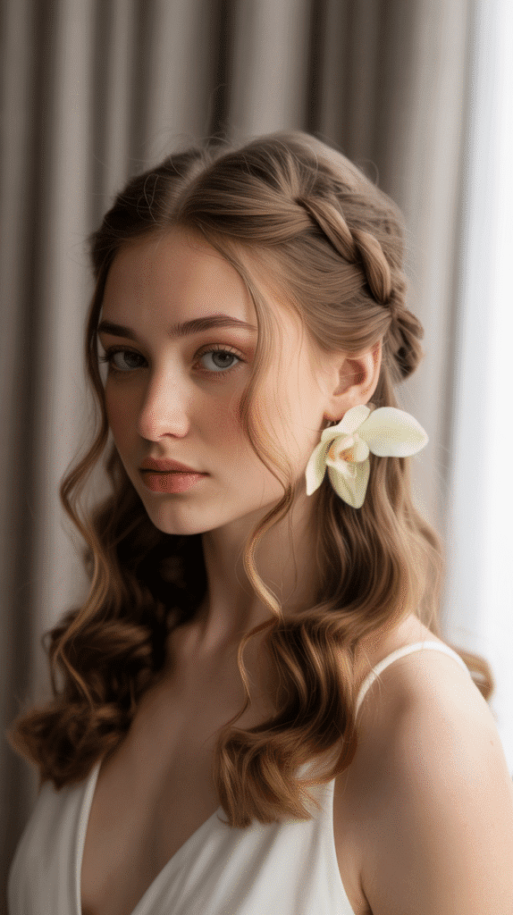 33 Chic French Hairstyles for Long Hair That Feel Romantic and Timeless 12 Twisted Half-Updo